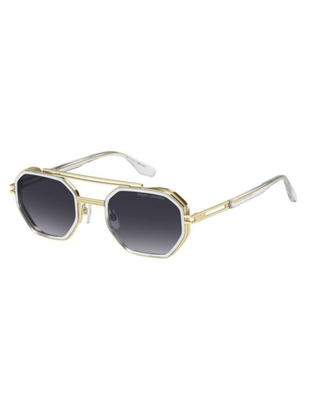 New Marc Jacobs Men's Sunglasses Gold Square Grey Lens Titanium Frame 782 S LOJ